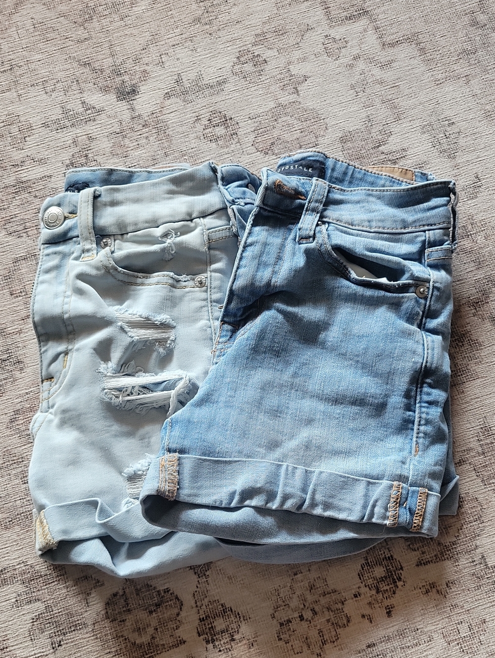 Light Blue Denim Shorts for Kids - Set of 2